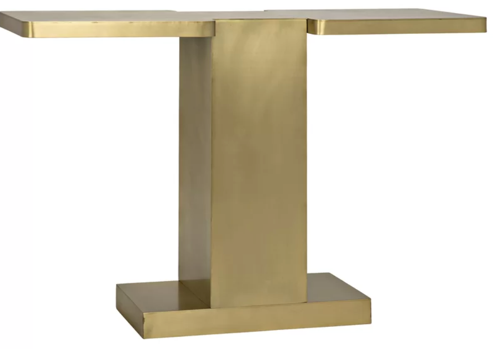 T Console, Antique Brass