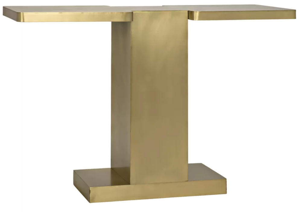 T Console, Antique Brass